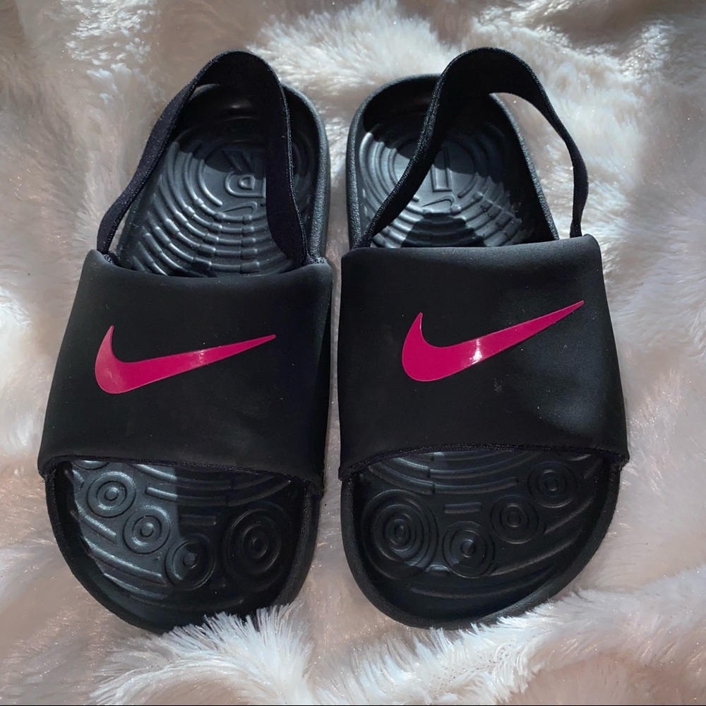 Nike Kawa Slides Girls Black & Pink